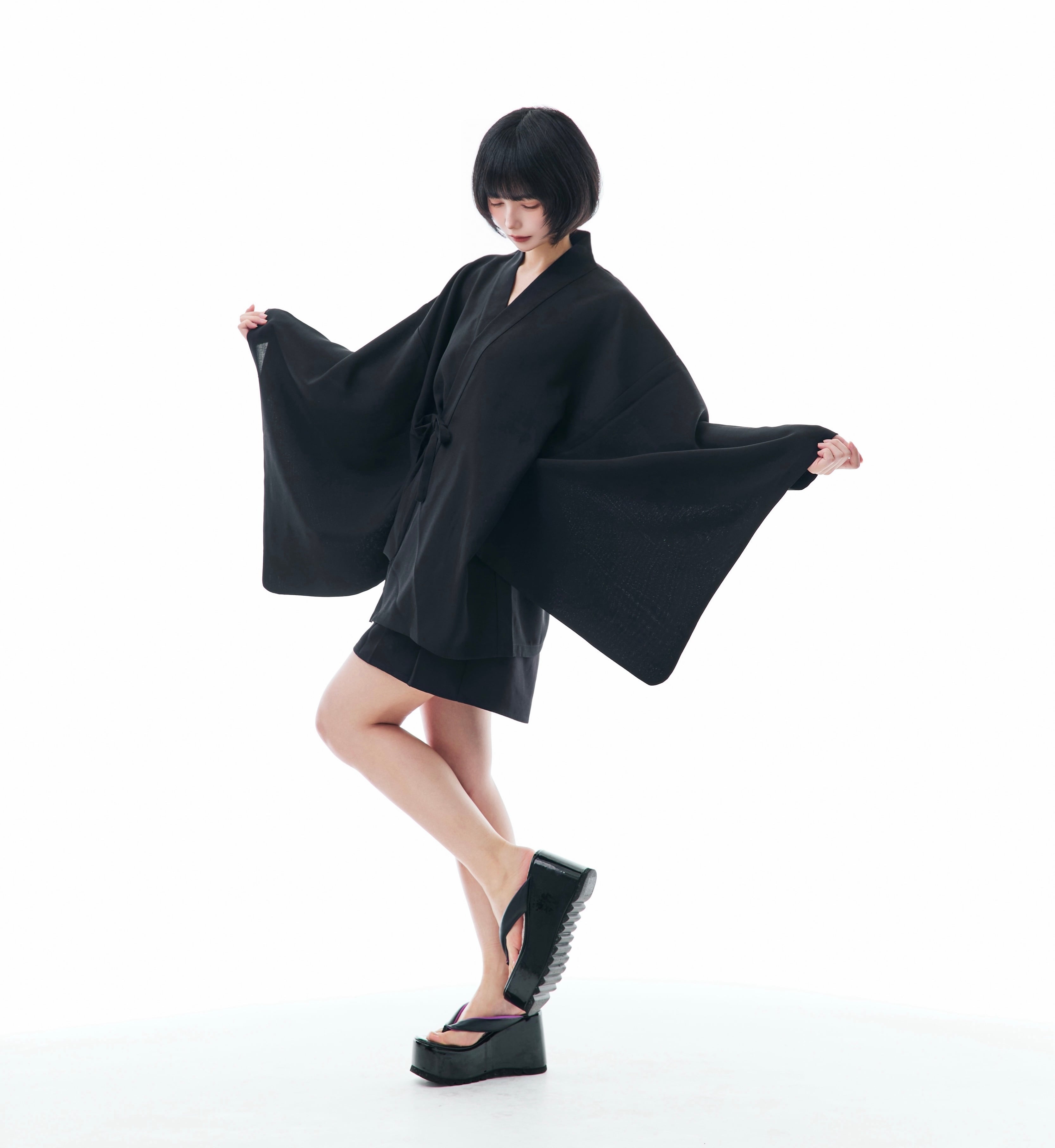 夏の着物シャツ ブラック | MISAMARU