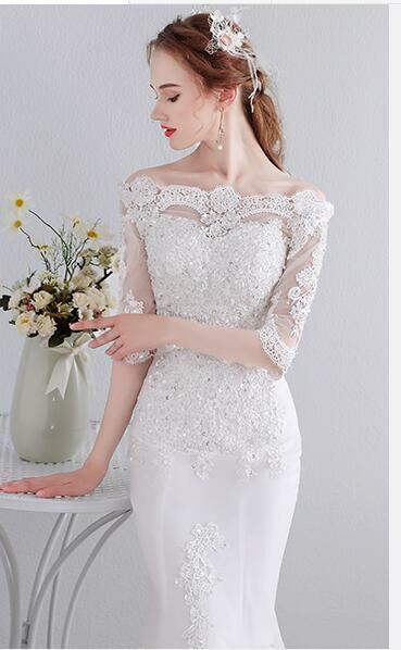 ウェディングドレス　サテン　前撮り　ロケーション撮影　オフショルダー　マーメイド オフショルダー フリル袖 サテン マーメイド 前撮りドレス