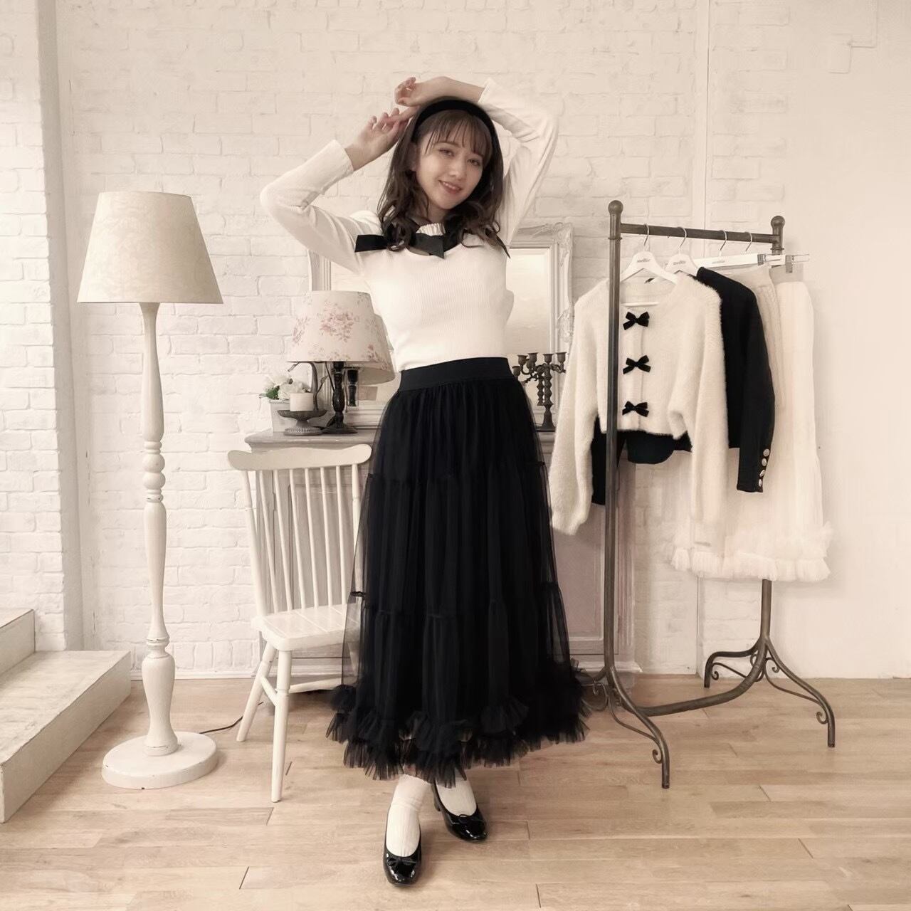 double frill tulle skirt