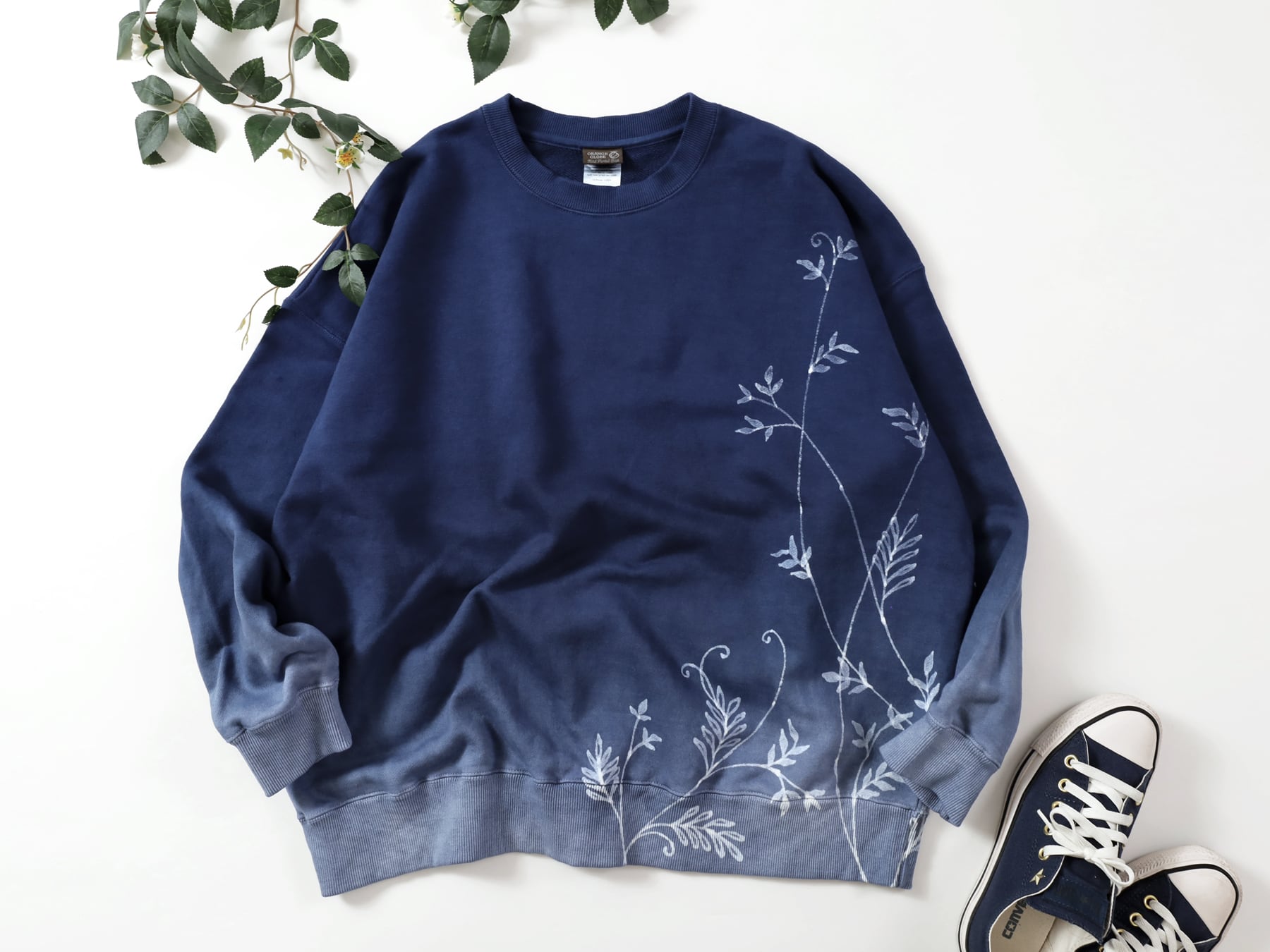 Batik cotton sweat pullover