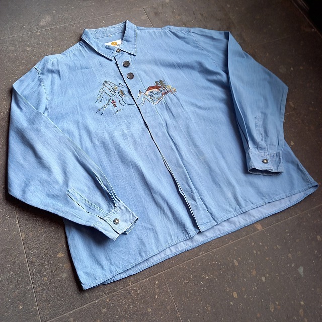 刺繍 チロリアンシャツ used [102029]