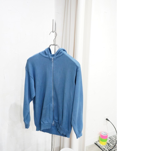 90s CottonKnitHoodieZipJacket