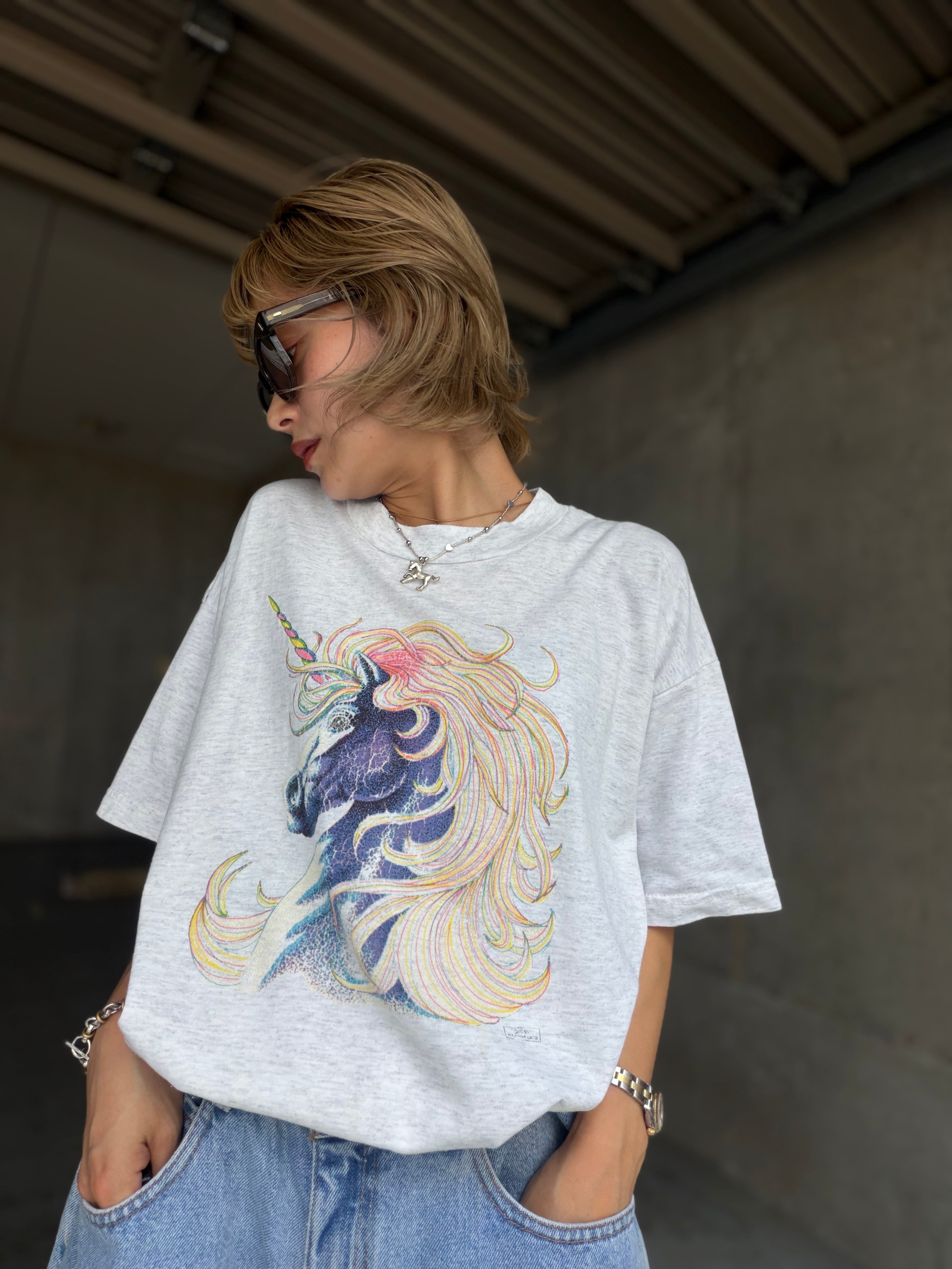 (CS2394)80‘s Printed T-shirt “unicorn”