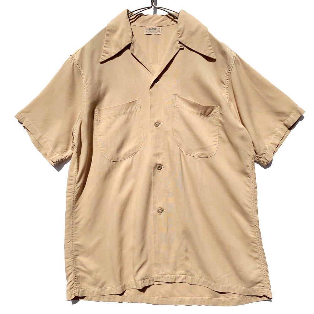 Arrow [ARROW] Vintage S / S Rayon Gabardine Open Collar Shirt