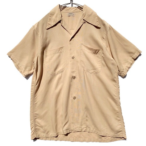 Arrow [ARROW] Vintage S / S Rayon Gabardine Open Collar Shirt [1940s] Vintage Open Collar Shirts