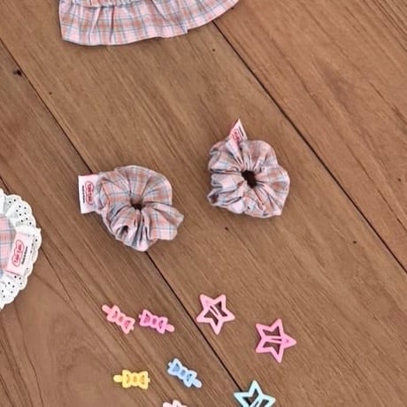 予約［tak!tak!tak!tak!］Little jelly check shushu/シュシュ2個