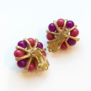 VINTAGE 50's purple beads earrings