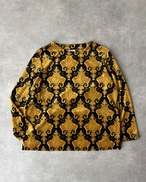 90s ADOLFO Total Pattern L/S Velor Cut-sew