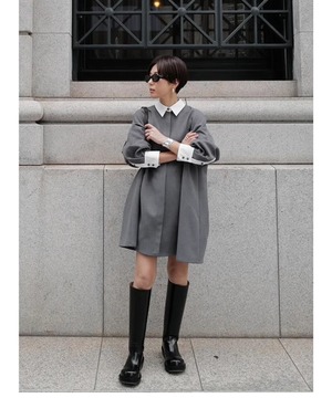 長袖シャツワンピ◆チュニック【w-30464】