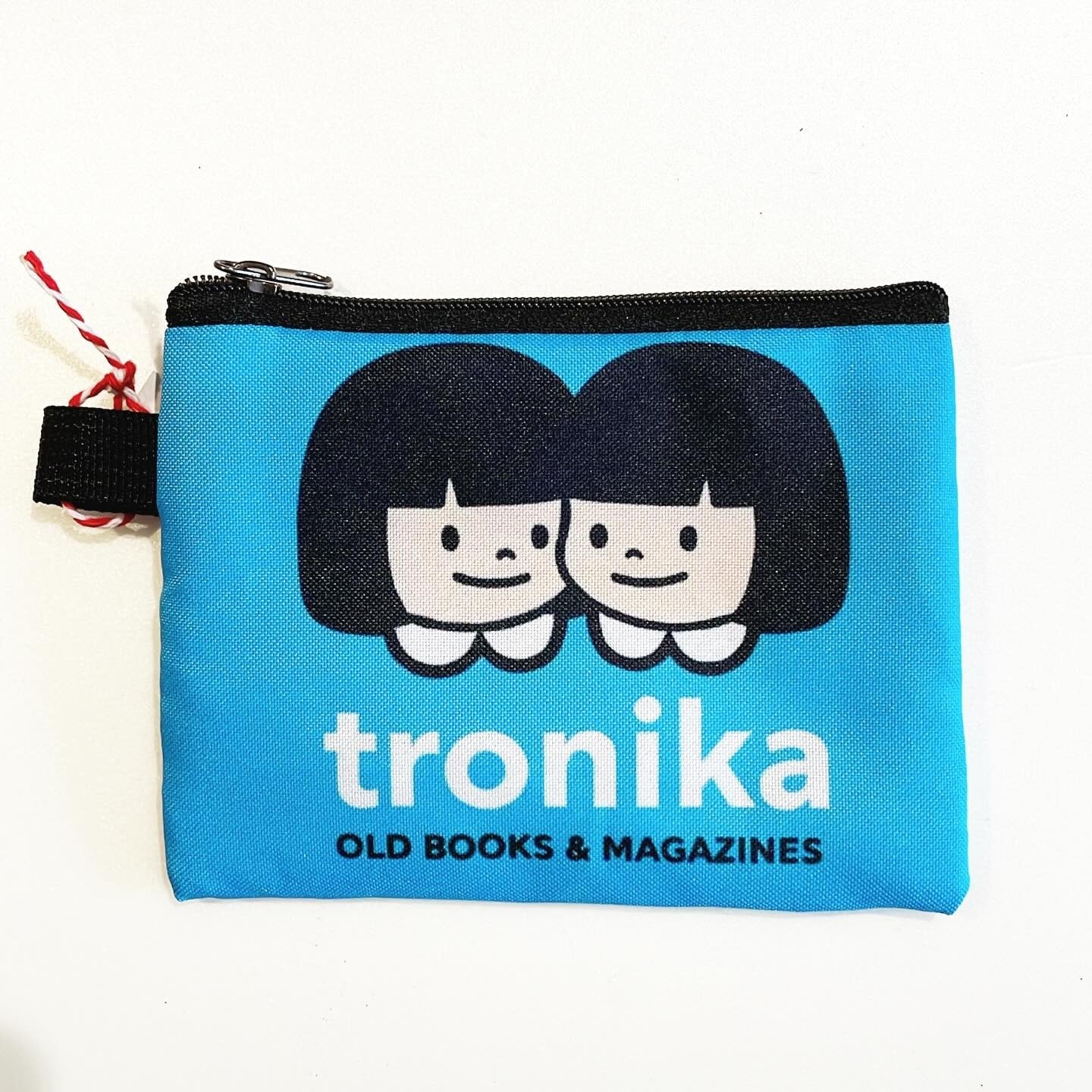 コインケース「トロニカ　双子　イラスト　顔アップ　青」小銭入れ　ミニポーチ - 画像1