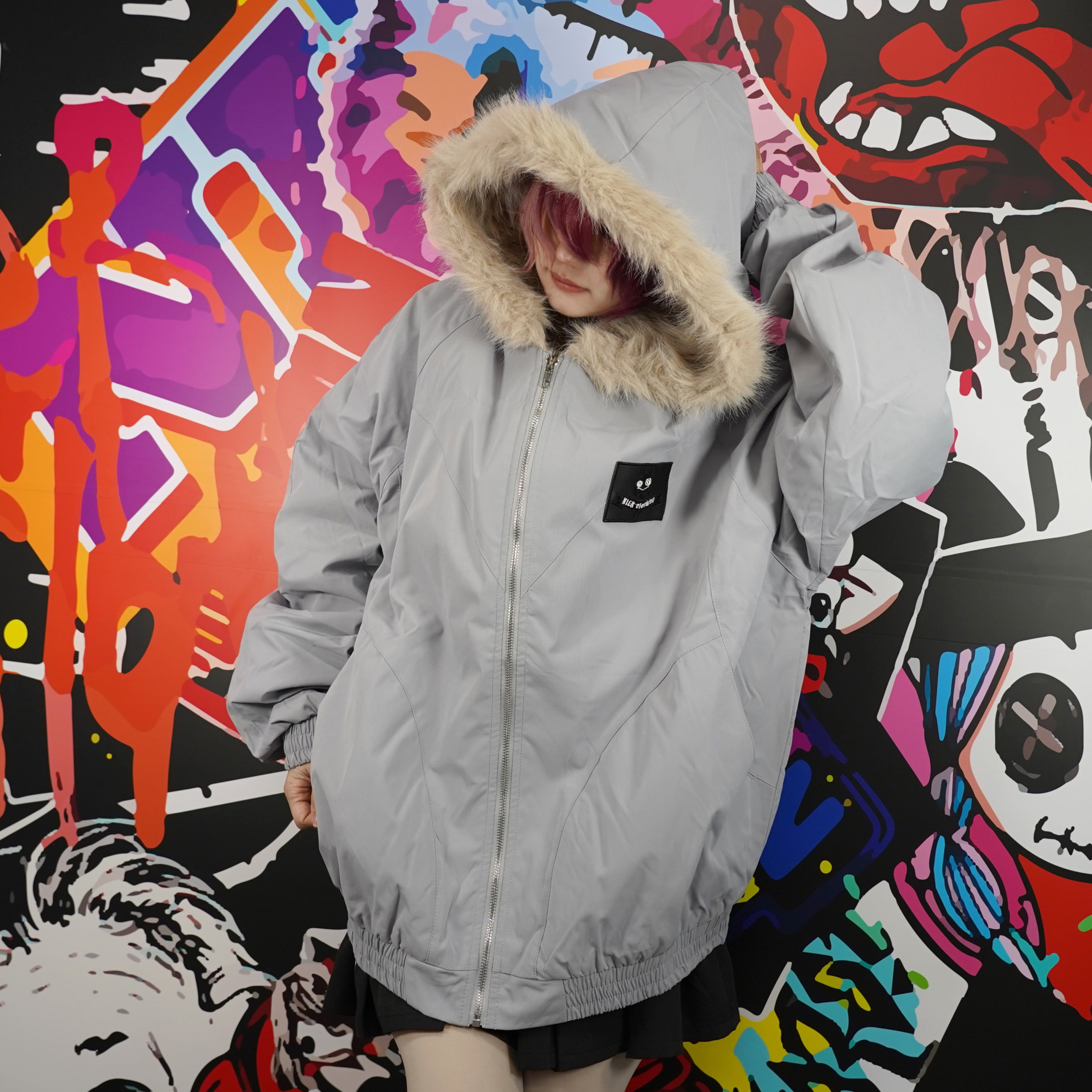 超防寒!!UNISEXファーフード中綿入りアウター【GRAY】 | NIER CLOTHING