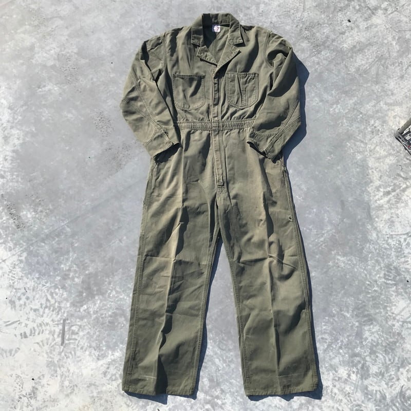 50's 60's Lee UNION ALLS リー ユニオンオール つなぎ ワーク カーキ TALON ®入り ロングL ダメージ有り  42REGULULR 希少 ヴィンテージ | agito vintage powered by BASE