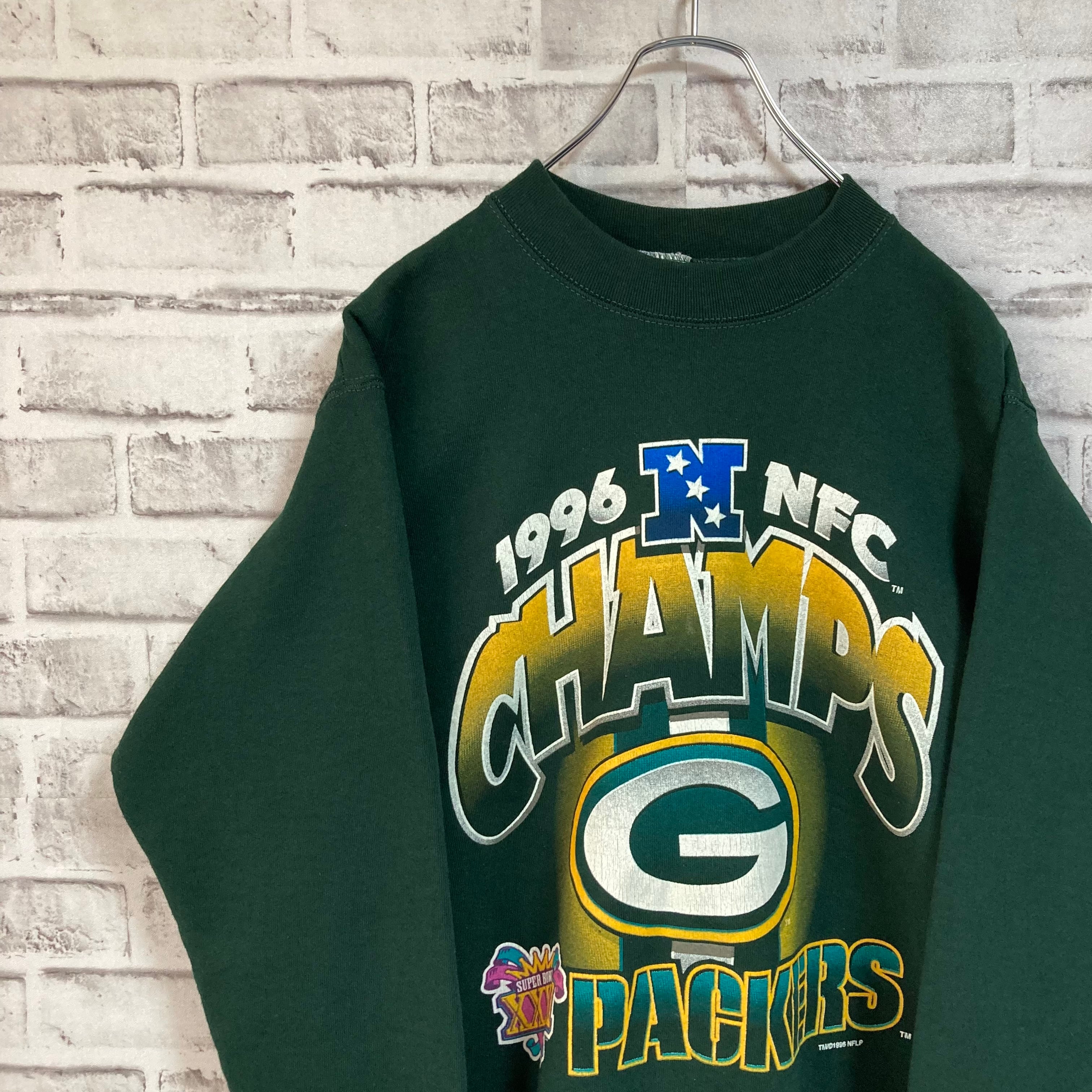 NFL 90s packers 刺繍 スウェット ライトグレー  L相当