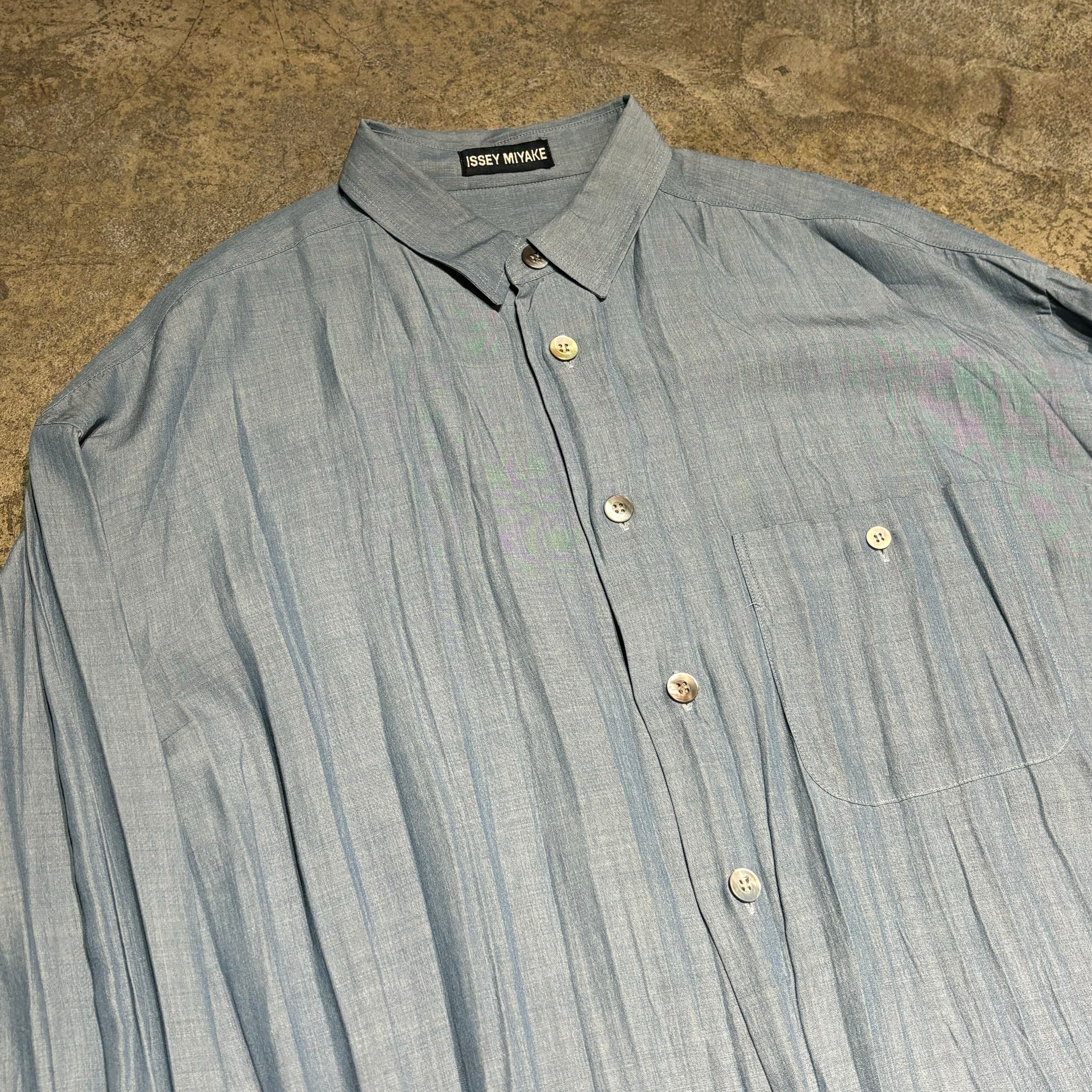 ISSEY MIYAKE イッセイミヤケ オールド 94AW 長袖シャツ ライトブルー 