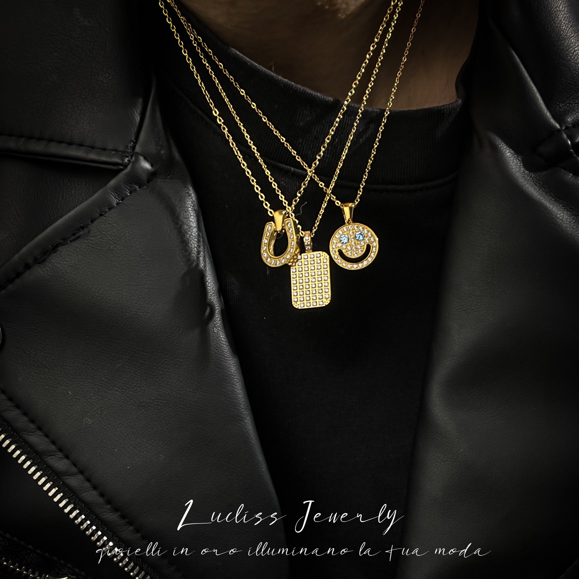 316L zirconia smile necklace | ✯Lucliss Jewelry✯