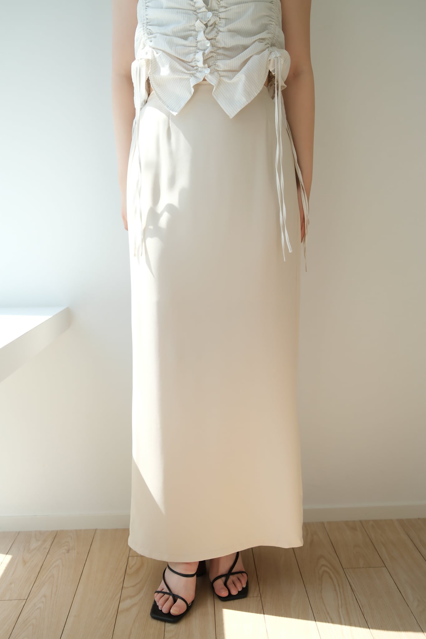 ànuke Georgette Pencil Skirt ジョーゼットペンシルスカート Ivory
