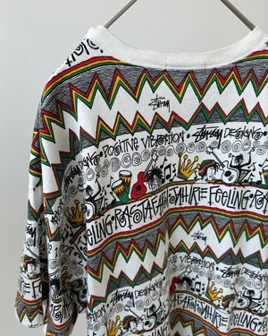 -Stuusy- Vintage 80s REGGAE TOMTOM Print T-Shirt