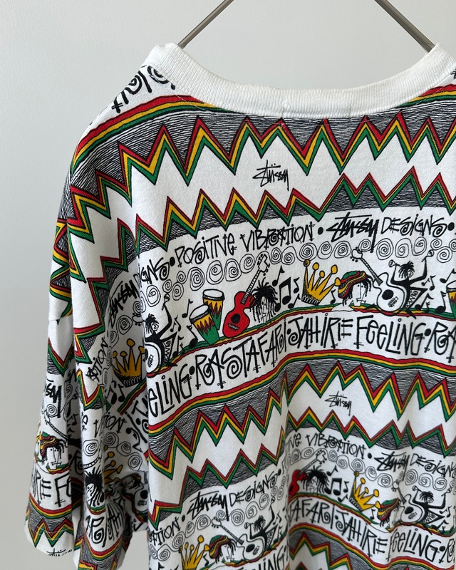 -Stuusy- Vintage 80s REGGAE TOMTOM Print T-Shirt