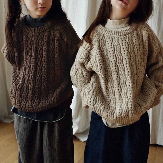 送料無料 SCON bagel knit pullover  SCON ニット 2色  韓国子供服ニット 子供服90〜110  韓国買い付けアイテム TA0022