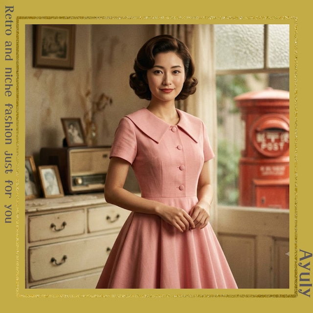 1950年代スタイル クラシカル半袖ワンピース（5色）　26236