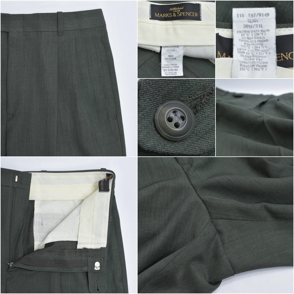 90s カナダ製 MARKS & SPENCER マークス&スペンサー 2タック ワイド