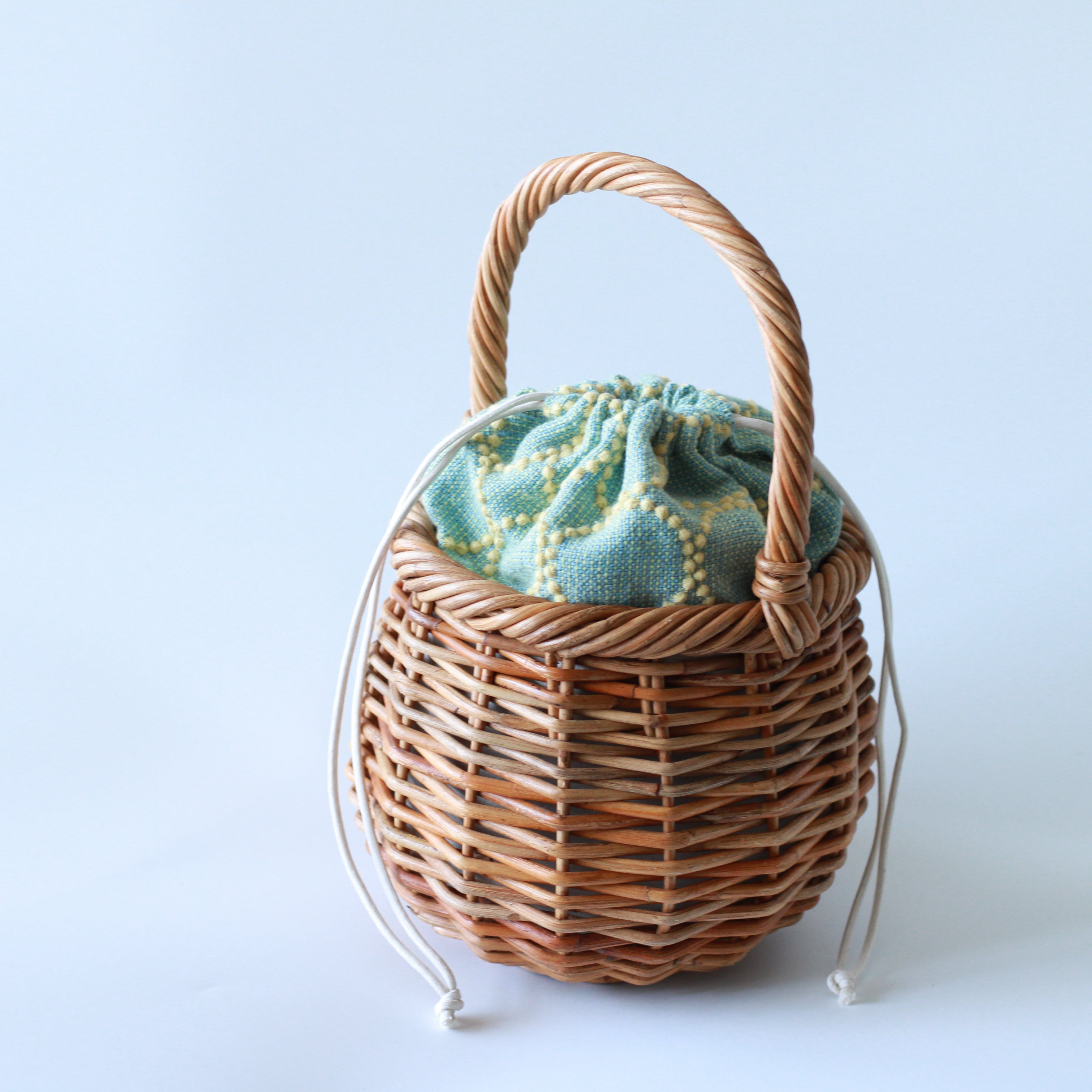 ワンハンドルかごバッグ tambourine green | Litta