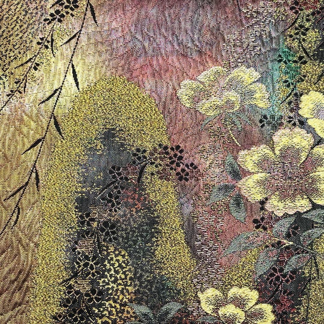 袋帯 花柄織模様 グラデーション 金糸 O-3748 | リユース着物わびさび 