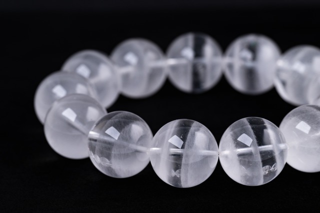 ◆一点物◆千層ホワイトファントムクォーツ  ブレスレット 17mm