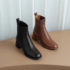【送料無料】サイドゴアブーツ チャンキーヒール ミドル丈ブーツ 靴 シューズ レディース ブーツ ミドルブーツ ミディ丈 ショートブーツ ヒール ヒールブーツ レザーブーツ 太ヒール 安定感 歩きやすい 大人 カジュアル モード系 エレガント 韓国 お出かけ 食事会 女子会 人気 大人 韓国 秋冬 20代 30代 40代 50代 ブラウン ブラック 黒 茶