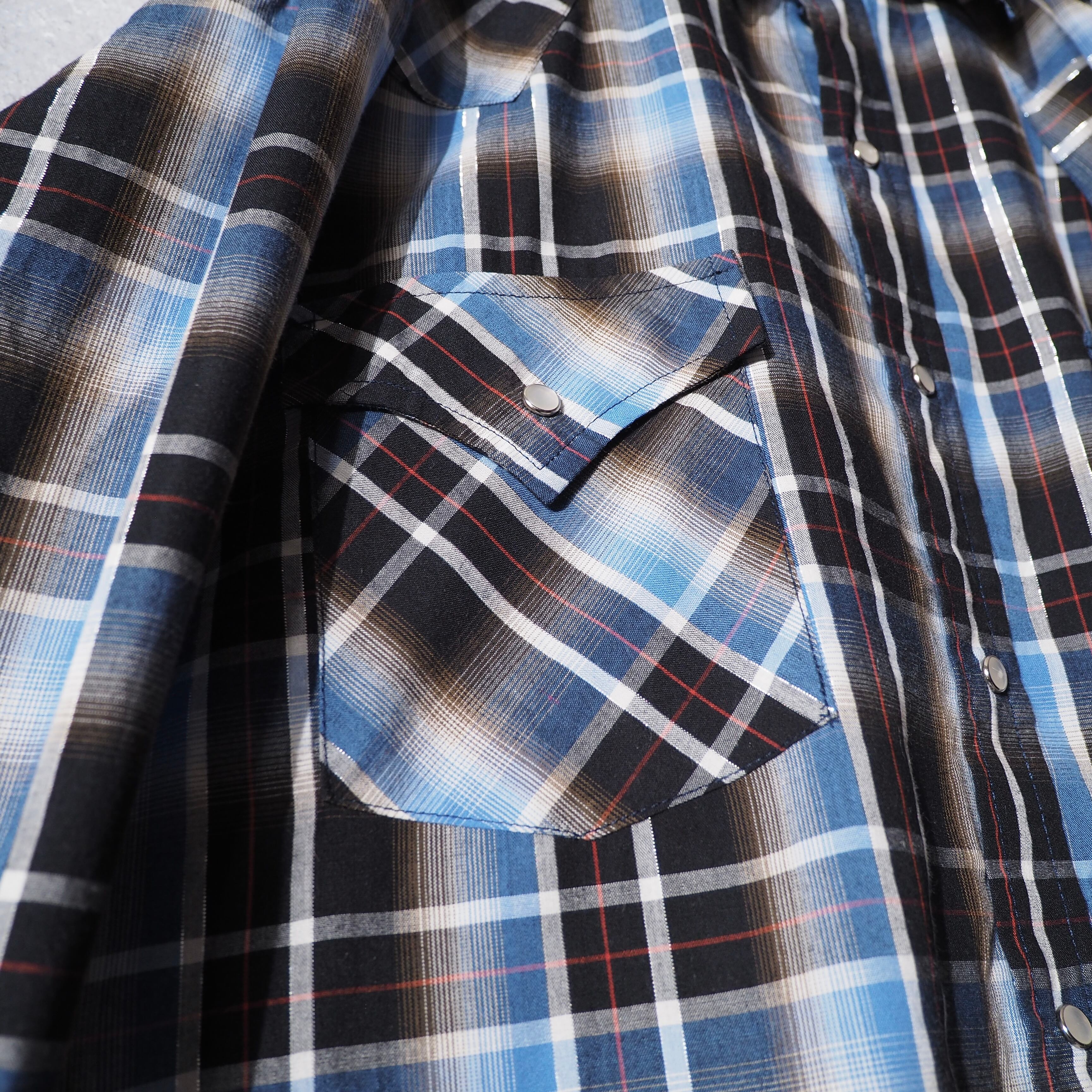 1990s ” Plains ” cold check pattern design loose silhouette vintage western shirt