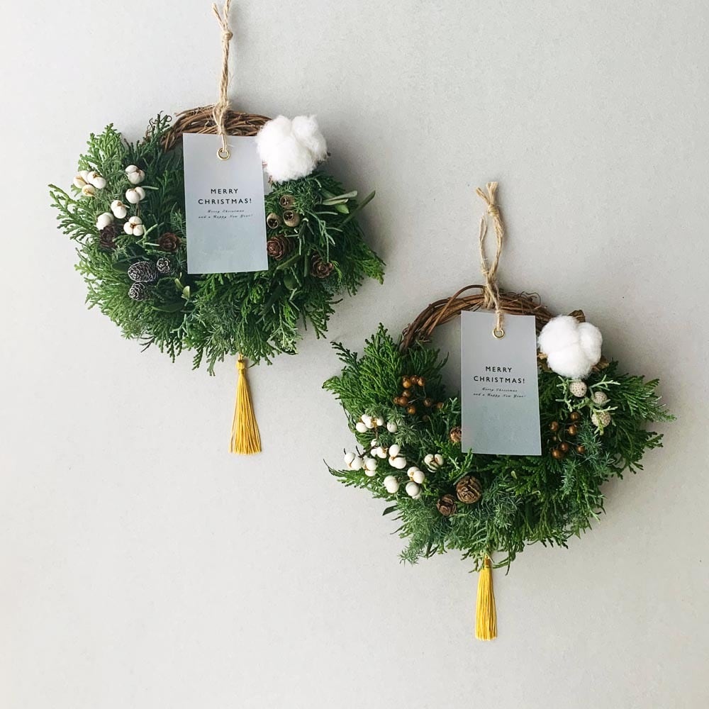 クリスマス2weyハーフリース | ドライフラワースワッグと布雑貨