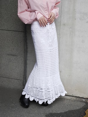 White Vintage Design Lace Skirt