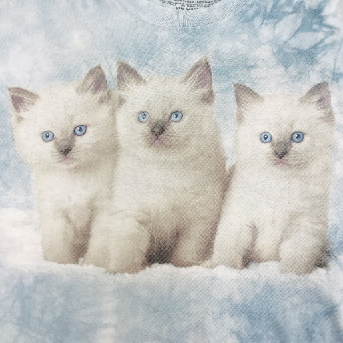ザ マウンテン 00年代 RAGDOLL CAT KITTENS ラグドールの子猫 プリントTシャツ タイダイＴシャツ アイスブルー 半袖 3XL タグ