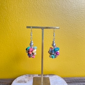 【MALAGUETA マラゲッタ】ファブリックパール フリンジ ショート ピアス