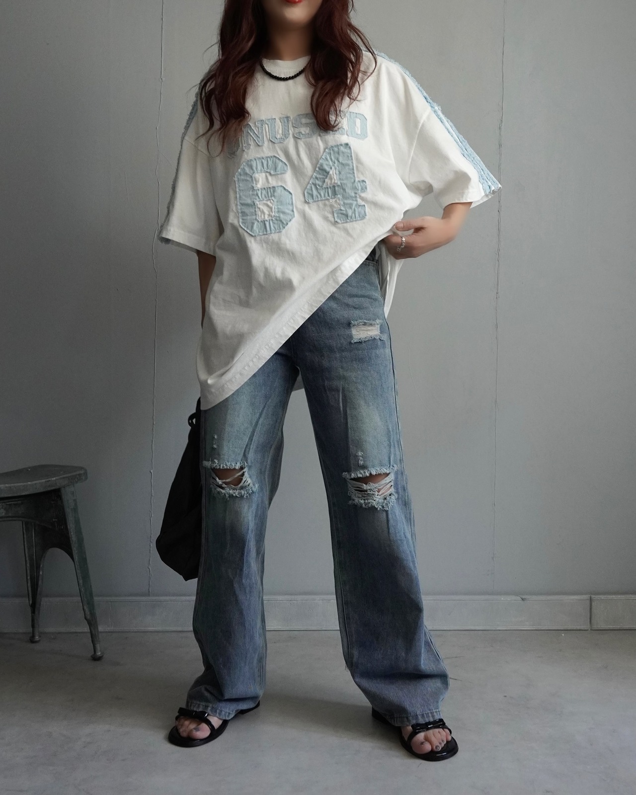 【unused.lab】Sideline denim patch CS/Blue