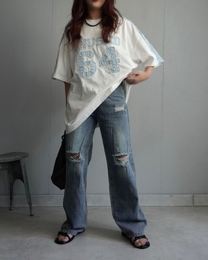 【unused.lab】Sideline denim patch CS/Blue
