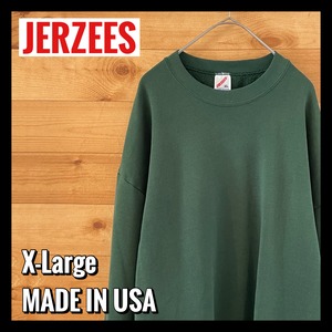 【JERZEES】90s USA製 スウェット トレーナー 無地 ゆるだぼ グッドカラー XL アメリカ古着