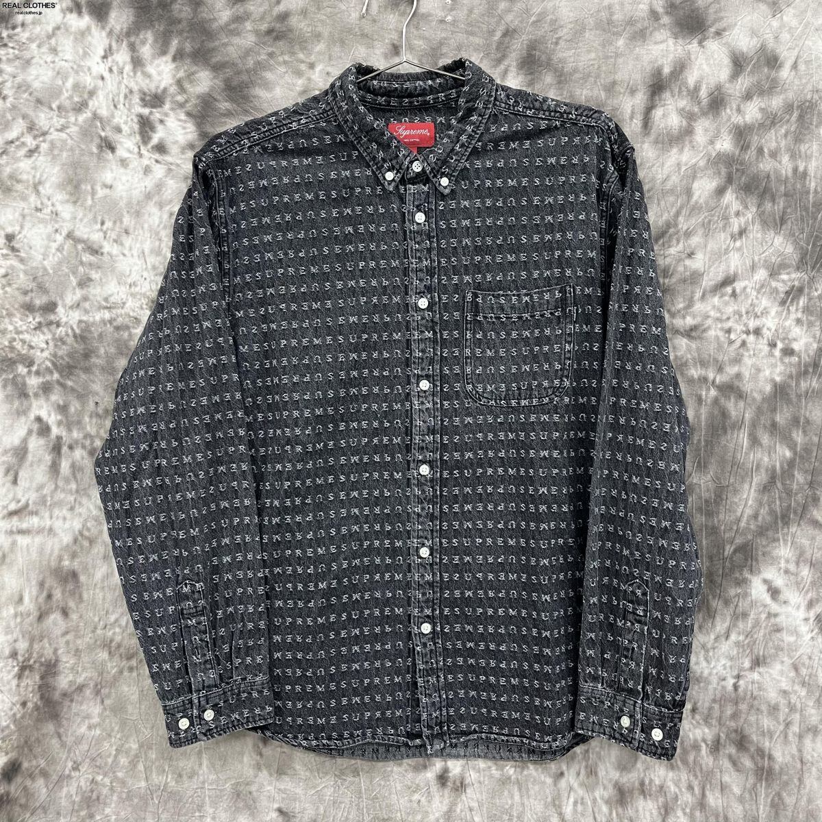 supreme Jacquard Logos Denim Shirt L