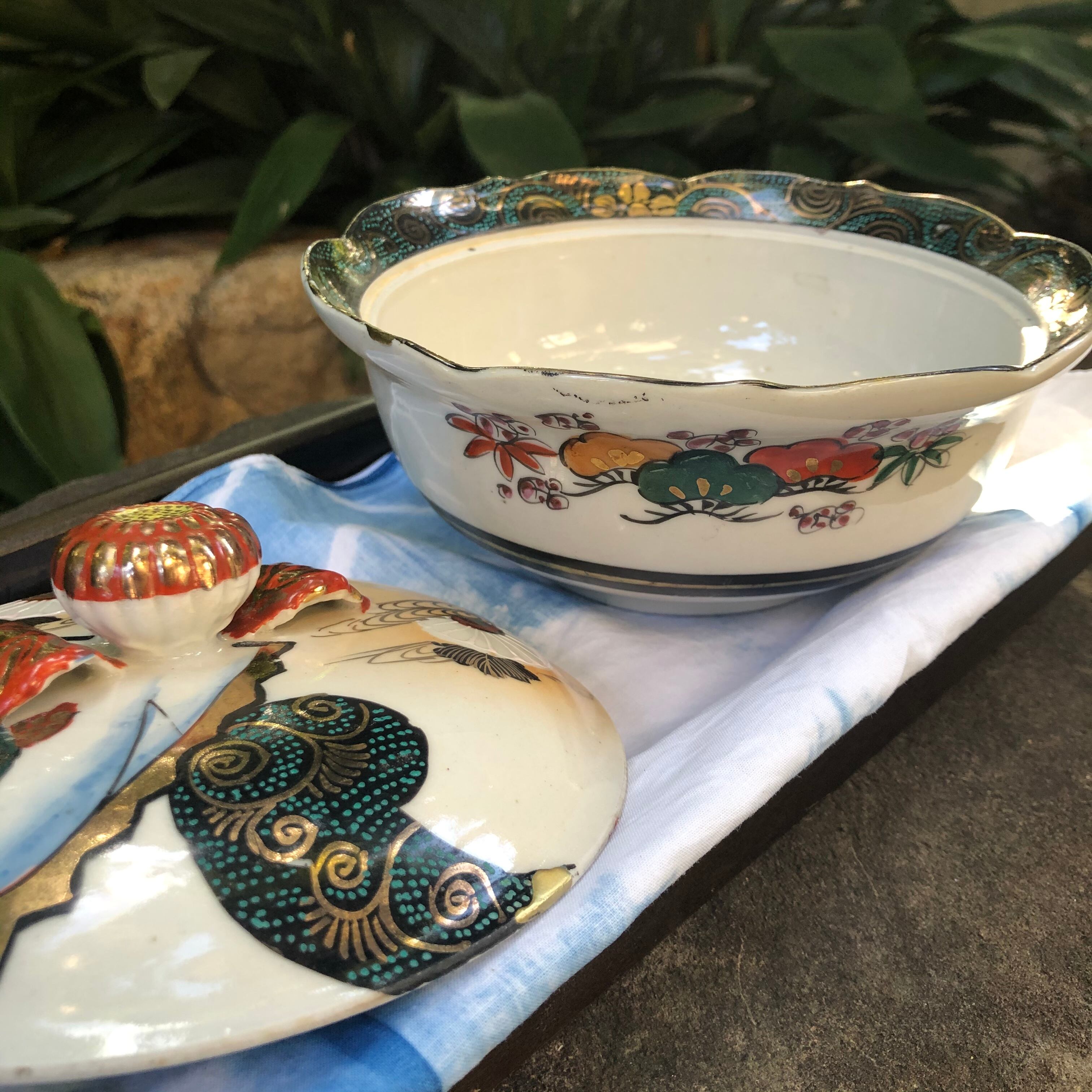 金継ぎ 九谷焼 蓋茶碗 | Pay ID