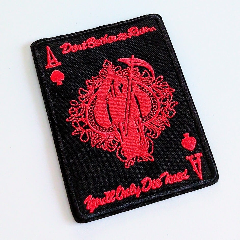 送料無料！ ☆刺繍アイロンワッペン☆【 トランプ エース 死神