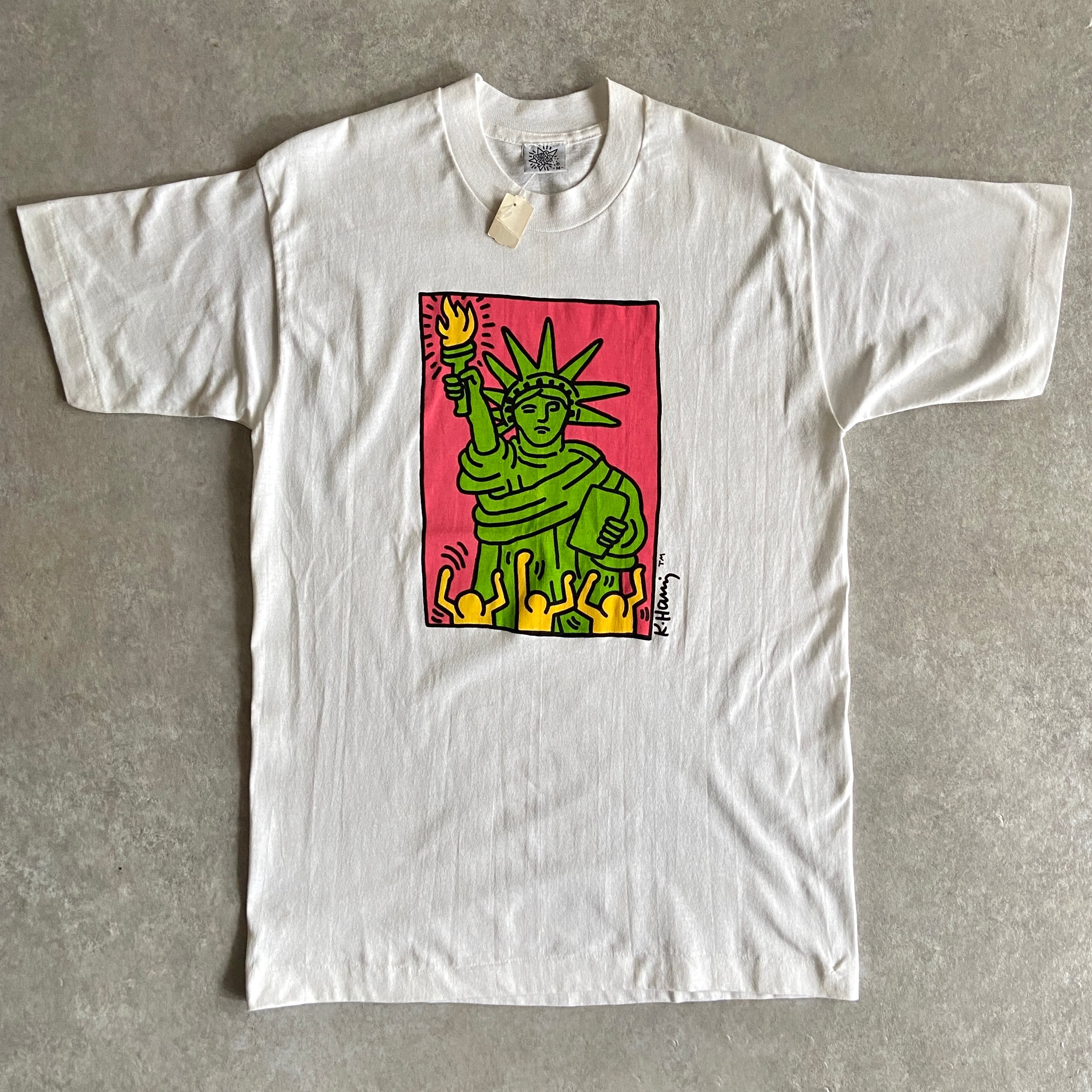 1980~90s Dead Stock Keith Haring ”自由の女神” Tee M Made in USA H358