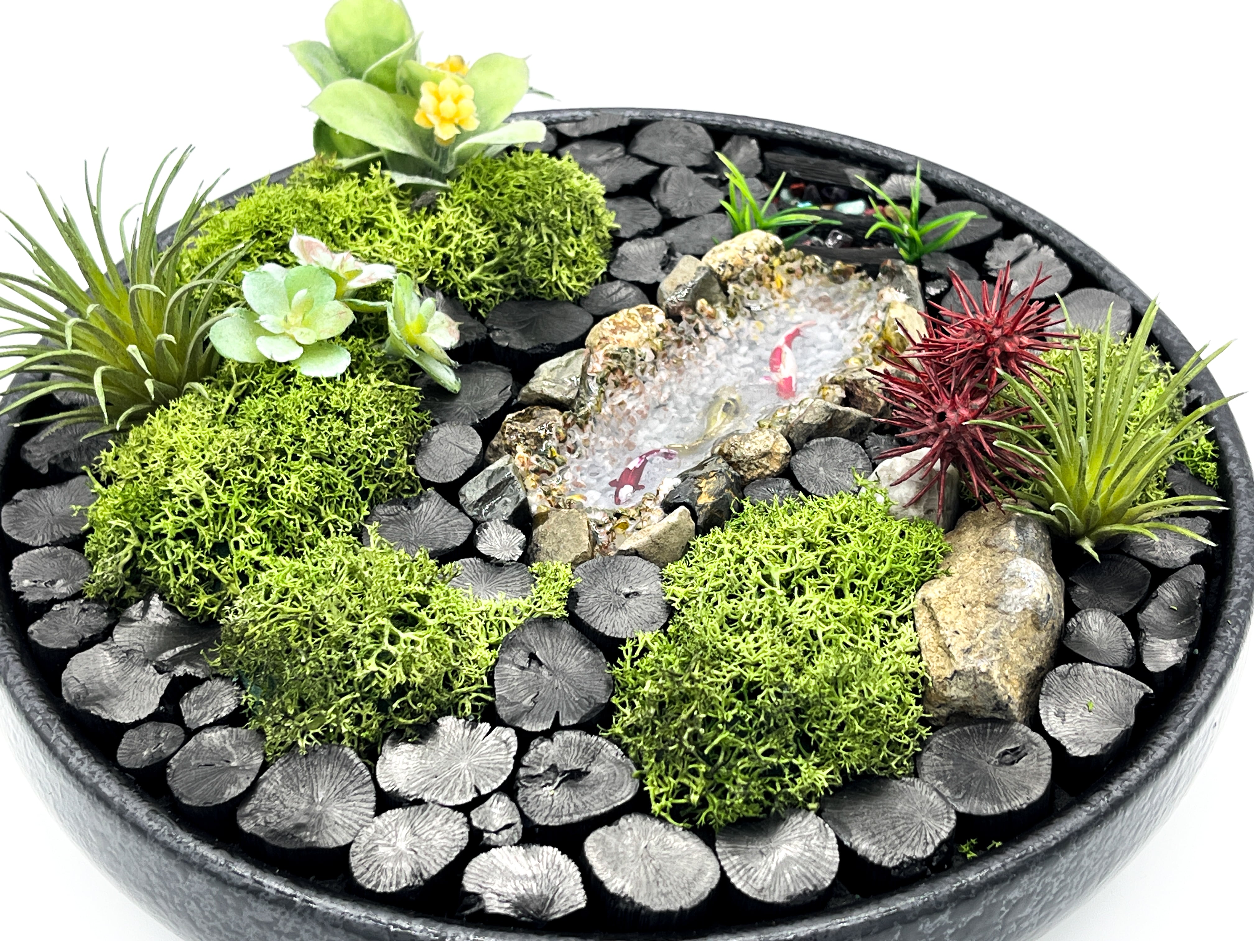 紀州備長炭 スタンド インテリア 『庭園』 Type A 21cm 置物 オブジェ