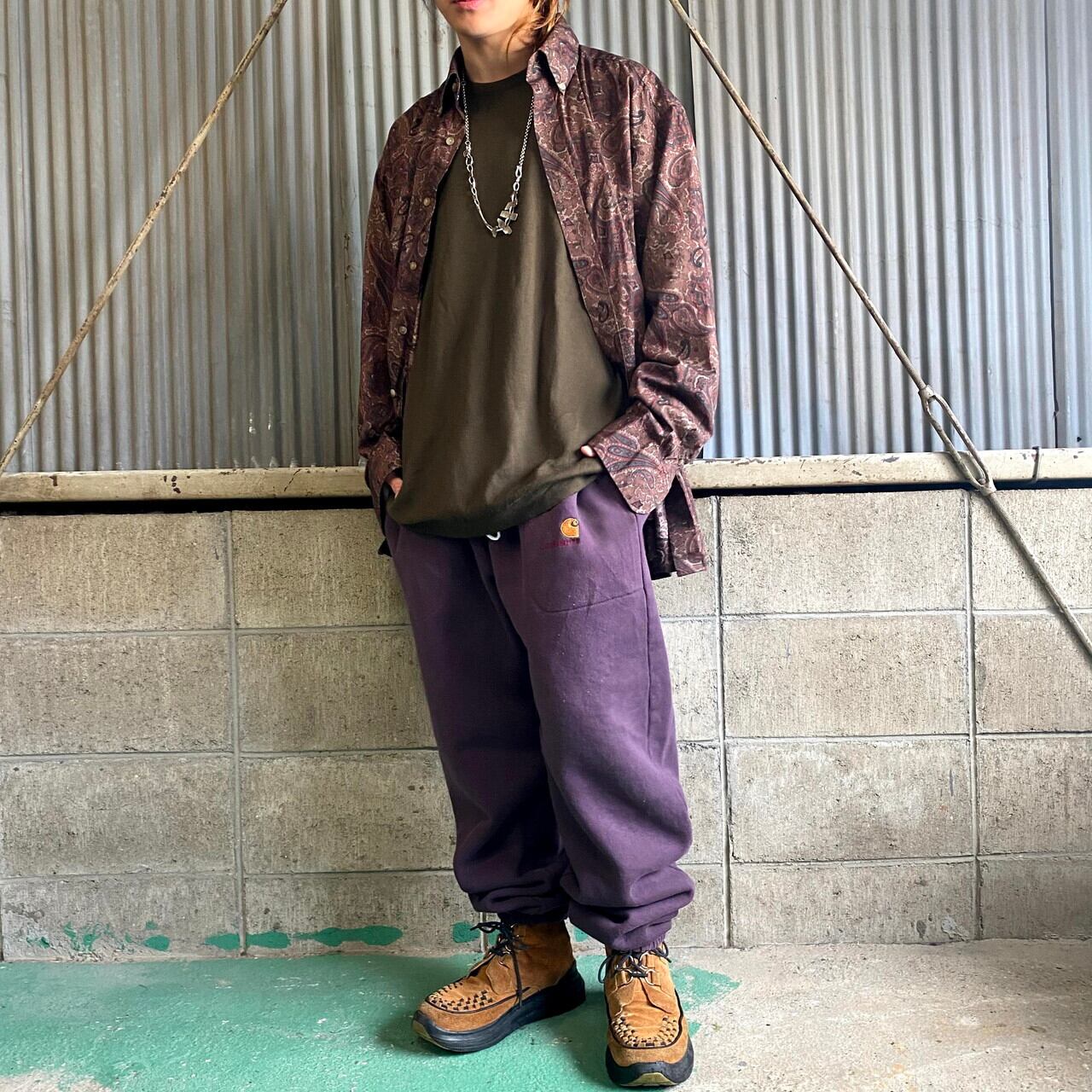Wrangler ラングラー ペイズリー柄 長袖ボタンダウンシャツ メンズXL