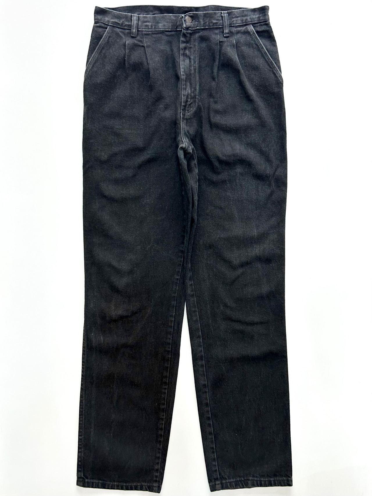 Wrangler "BLACK" DENIM SLACKS MADE IN USA Size W32L34→W33L33.5