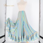 フラメンコ 衣装 エルモサイベリア HERMOSAIBERIA ファルダ スカート ぺチコート ピンク系 ブルー系 イエロー系 オレンジ系 青 ストライプ ボランテ ダンス パーティ 発表会 フリル ストライプ柄 ボーダー柄 ダンス用スカート 練習用 発表会用 フォーマル きれいめ かわいい レディース