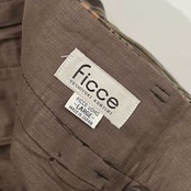 リネン混 ficce フィッチェ チェック ツータック パンツ スラックス L/メンズ 日本製 ドン小西