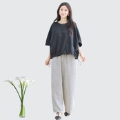 TRUBE リラックスストライプワイドパンツ【M~L】ブラック