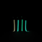 vibram micro case (black×clear) with green glowing zip