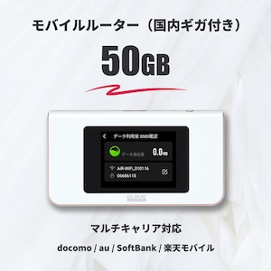 国内ギガ（50GB）+ モバイルルーター（HUNDRED Wi-Fi チャージ Type 本体）