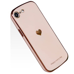 【在庫のみ】iPhone8 / 7 / SE ケース 第2/3世代 兼用 かわいい メッキ加工 レンズ保護 キャラクター tpu ソフト ストラップホール付き 耐衝撃 軽量 iPhone8 カバー (iPhone SE2/7/8/SE3 ピンク)